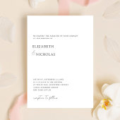 白黒エレガントクラシックミニマル結婚s 招待状