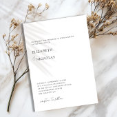 白黒エレガントクラシックミニマル結婚s 招待状