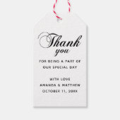 白黒エレガントクラシック結婚の感謝してい君 ギフトタグ (正面)