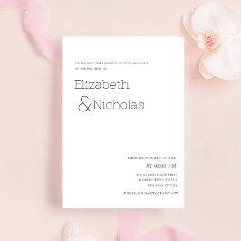 白黒エレガントクラシック結婚ズ 招待状