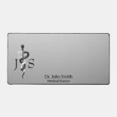 白黒エレガントクラスノーブルメディカルアスクレピウス デスクマット (正面)