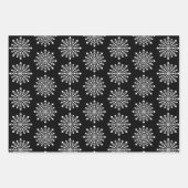 白黒エレガントクリスマススノーフレーク模様 ラッピングペーパーシート (正面2)