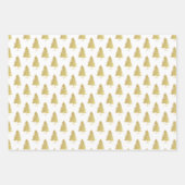 白黒エレガントクリスマスツリーパターンギフト ラッピングペーパーシート (正面3)