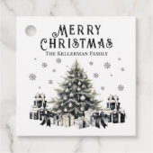 白黒エレガントクリスマスツリー フェイバータグ (正面)