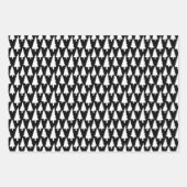 白黒エレガントクリスマスパターントリオギフト ラッピングペーパーシート (正面2)