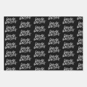 白黒エレガントクリスマス引用文プレゼント ラッピングペーパーシート (正面3)