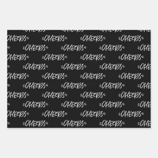 白黒エレガントクリスマス引用文プレゼント ラッピングペーパーシート (正面2)