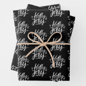 白黒エレガントクリスマス引用文プレゼント ラッピングペーパーシート (インサイチュ)