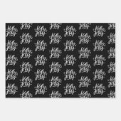 白黒エレガントクリスマス引用文プレゼント ラッピングペーパーシート (正面)