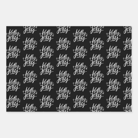 白黒エレガントクリスマス引用文プレゼント ラッピングペーパーシート (正面)