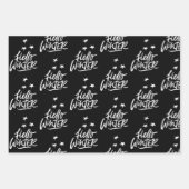 白黒エレガントクリスマス引用文プレゼント ラッピングペーパーシート (正面3)