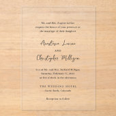 白黒エレガントクリーン結婚ズ アクリル招待状 (正面)