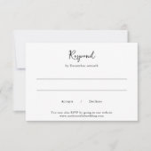 白黒エレガントクリーン結婚ズ 出欠カード (正面)