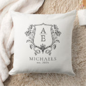 白黒エレガントクレストモノグラム クッション (ブランケット)