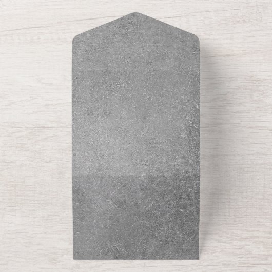 白黒エレガントグレーすべて1つの結婚式の招待 オールインワン招待状 (外側)