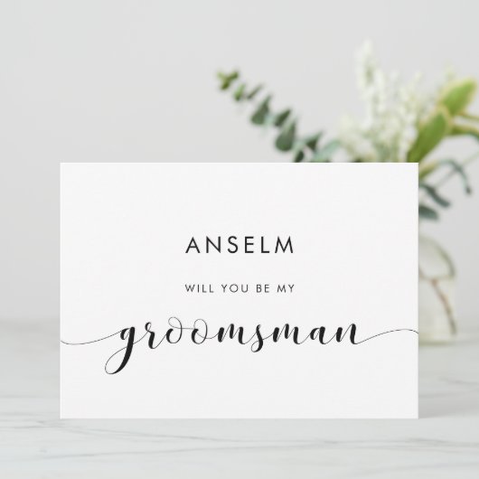 白黒エレガントグロムスマン提案書カード 招待状 (スタンド正面)