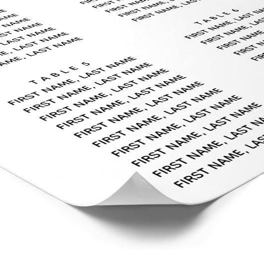 白黒エレガントゲイの結婚座席表 ポスター (角)