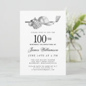 白黒エレガントゴルフ100thバースデーパーティー 招待状 (スタンド正面)