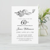 白黒エレガントゴルフ60thバースデーパーティー 招待状 (スタンド正面)