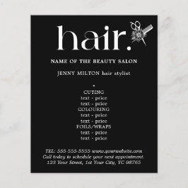 白黒エレガントゴールデンはさみヘアメニュー チラシ