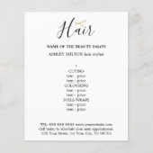 白黒エレガントゴールデンはさみヘアメニュー チラシ (正面)