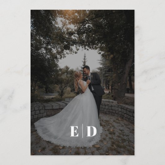 白黒エレガントサイドウェーブフォト結婚ズ メニュー (裏面)