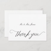 白黒エレガントサンキューカード サンキューカード (正面/裏面)