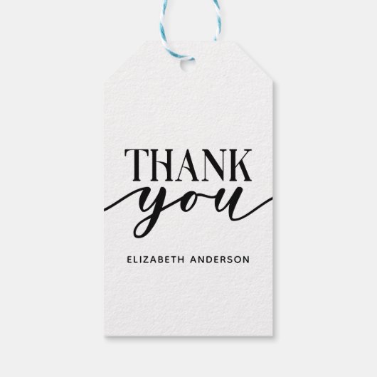白黒エレガントサンキューギフトラベル ギフトタグ (裏面)