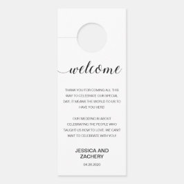 白黒エレガントサンキューホテル結婚ズゲストズ ドアノブサイン