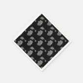白黒エレガントサンタクロースタイポグラフィ スタンダードカクテルナプキン (角)