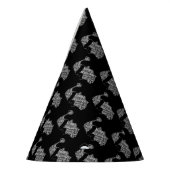 白黒エレガントサンタクロースタイポグラフィ パーティーハット (左)