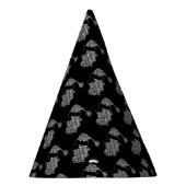 白黒エレガントサンタクロースタイポグラフィ パーティーハット (右)