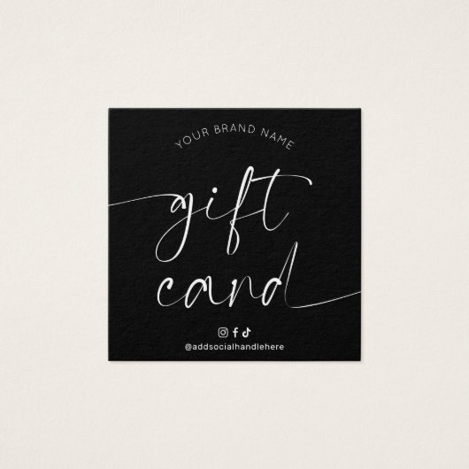 白黒エレガントシックなロゴの髪のサロンギフトカード (正面)