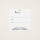 白黒エレガントシックなロゴの髪のサロンギフトカード (裏面)