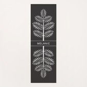 白黒エレガントシックボタニカルトロピカルブランチ ヨガマット (正面)