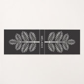 白黒エレガントシックボタニカルトロピカルブランチ ヨガマット (正面(横))