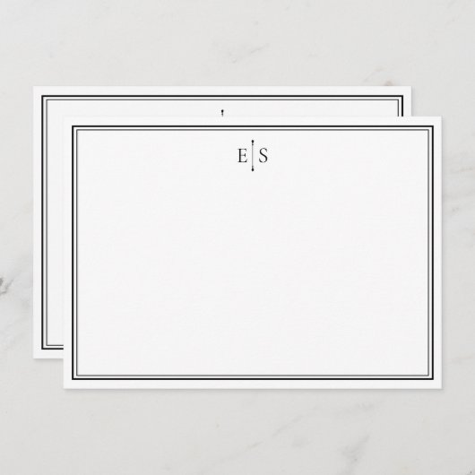 白黒エレガントシック・モノグラム ノートカード (正面/裏面)