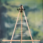 白黒エレガントシャンデリアモノグラム結婚ズ アクリルサイン (ニュートラル)