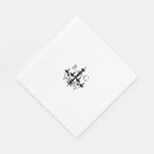 白黒エレガントシャンデリアモノグラム結婚ズ スタンダードランチョンナプキン (角)