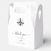 白黒エレガントシャンデリアモノグラム結婚ズ フェイバーボックス (オープン)