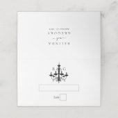 白黒エレガントシャンデリアモノグラム結婚ズ プレイスカード (外部開封)