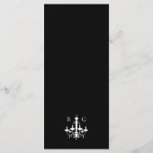 白黒エレガントシャンデリアモノグラム結婚ズ メニュー (裏面)