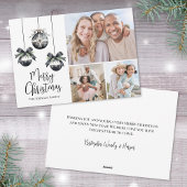 白黒エレガントシンプルクリスマスフォト シーズンカード