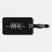 白黒エレガントシンプルモノグラムの ラゲッジタグ (裏面横)