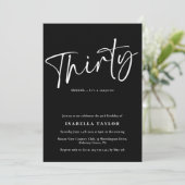 白黒エレガントシンプル30歳の誕生日 招待状 (スタンド正面)