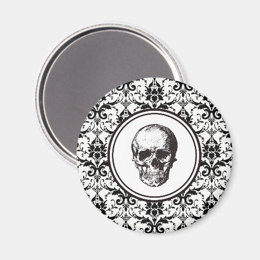 白黒エレガントスカルダマスク マグネット (正面/裏面)
