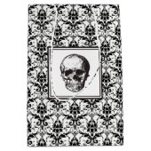 白黒エレガントスカルダマスク ミディアムペーパーバッグ (正面)