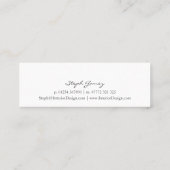 白黒エレガントスクリプトフォントプロファイルカード スキニー名刺 (裏面)
