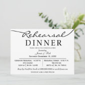 白黒エレガントスクリプトリハーサルディナー招待状 招待状 (スタンド正面)