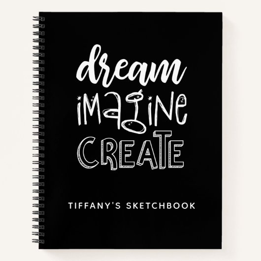 白黒エレガントスケッチブック ノートブック (正面)